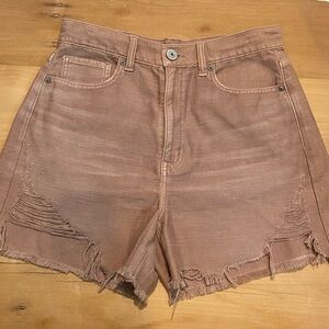 American Eagle Outfitters Distressed Tan Jean Shorts